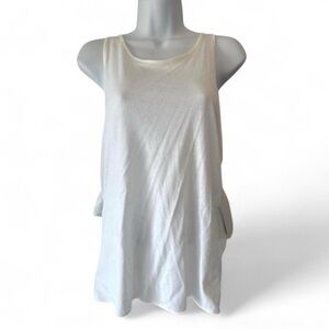 Sporty Preppy Activewear Fabletics White Strappy Athleisure Tank Top